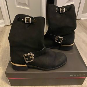 Vince Camuto Black Moto Booties